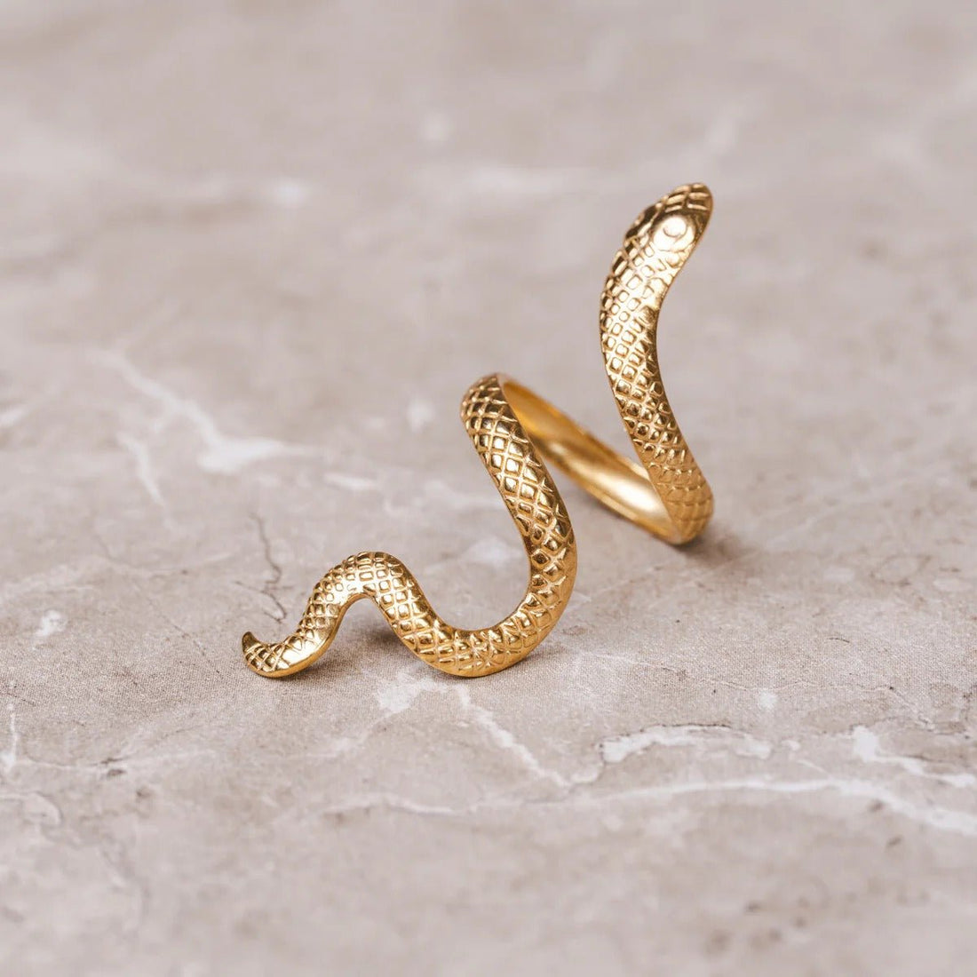 Anel Serpente Ajustável Banhado em Ouro 18K - Murano Joias