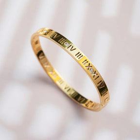 Bracelete Algarismo Romanos Banhado em Ouro 18K - Murano Joias