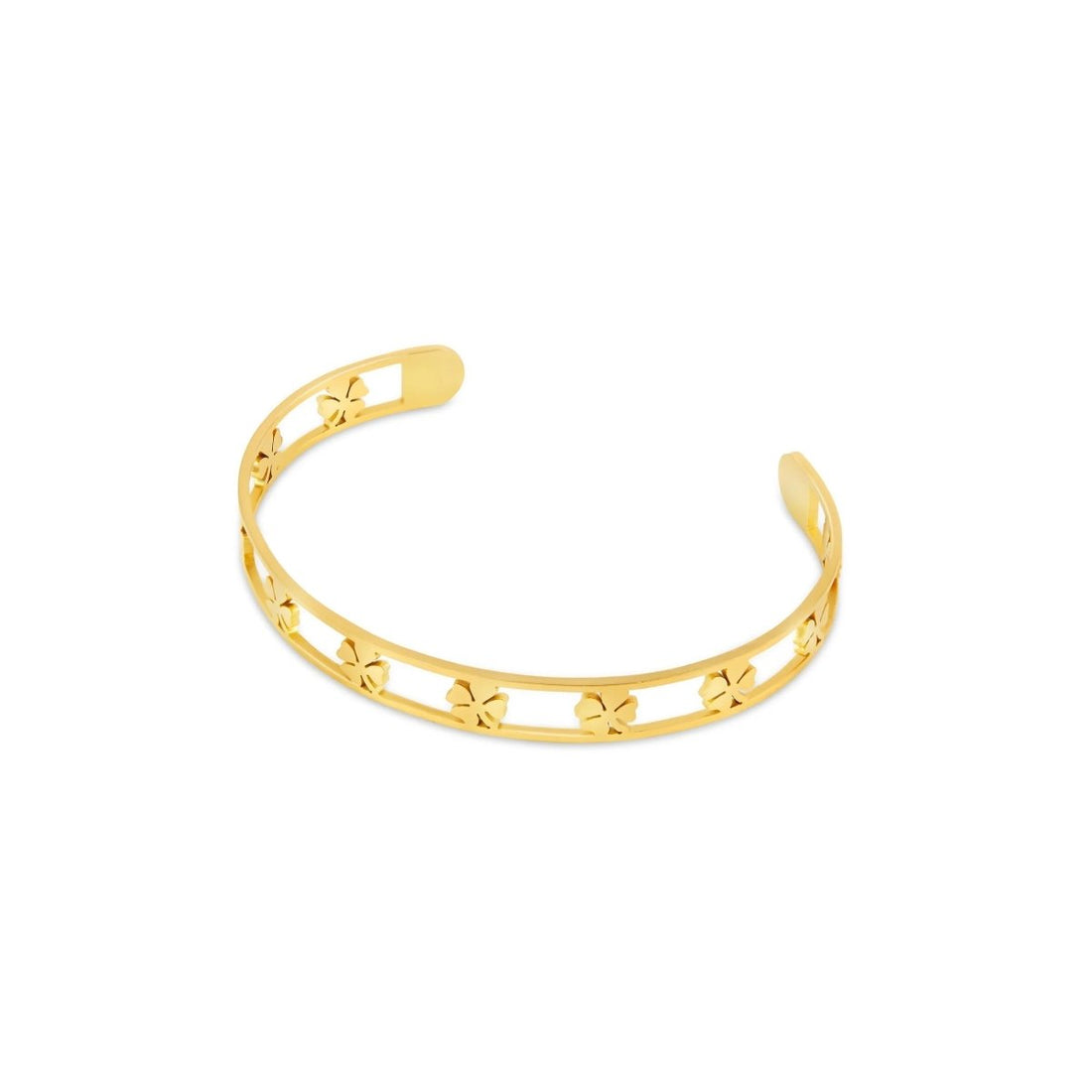 Bracelete Trevo Vazado Banhado em Ouro 18K - Murano Joias