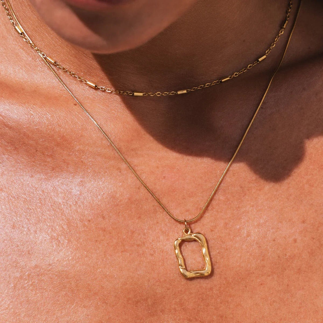 Mix de Colares Pingente Abstrato Banhado em Ouro 18K - Murano Joias