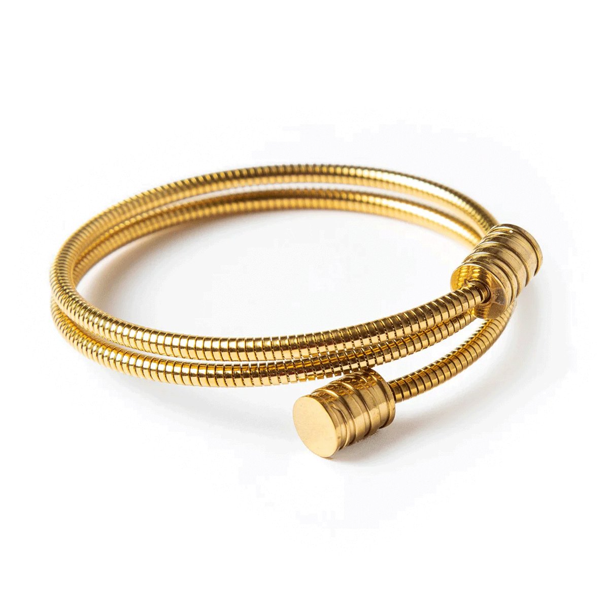 Bracelete Espiral Tríplice Banhada em Ouro 18K - Murano Joias