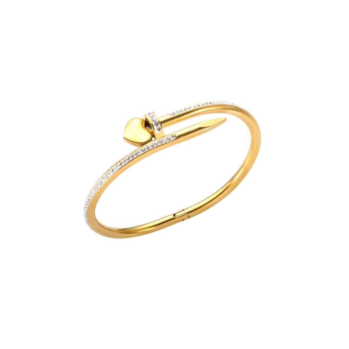 Bracelete Prego Cravejado Zircônia Banhado em Ouro 18K - Murano Joias