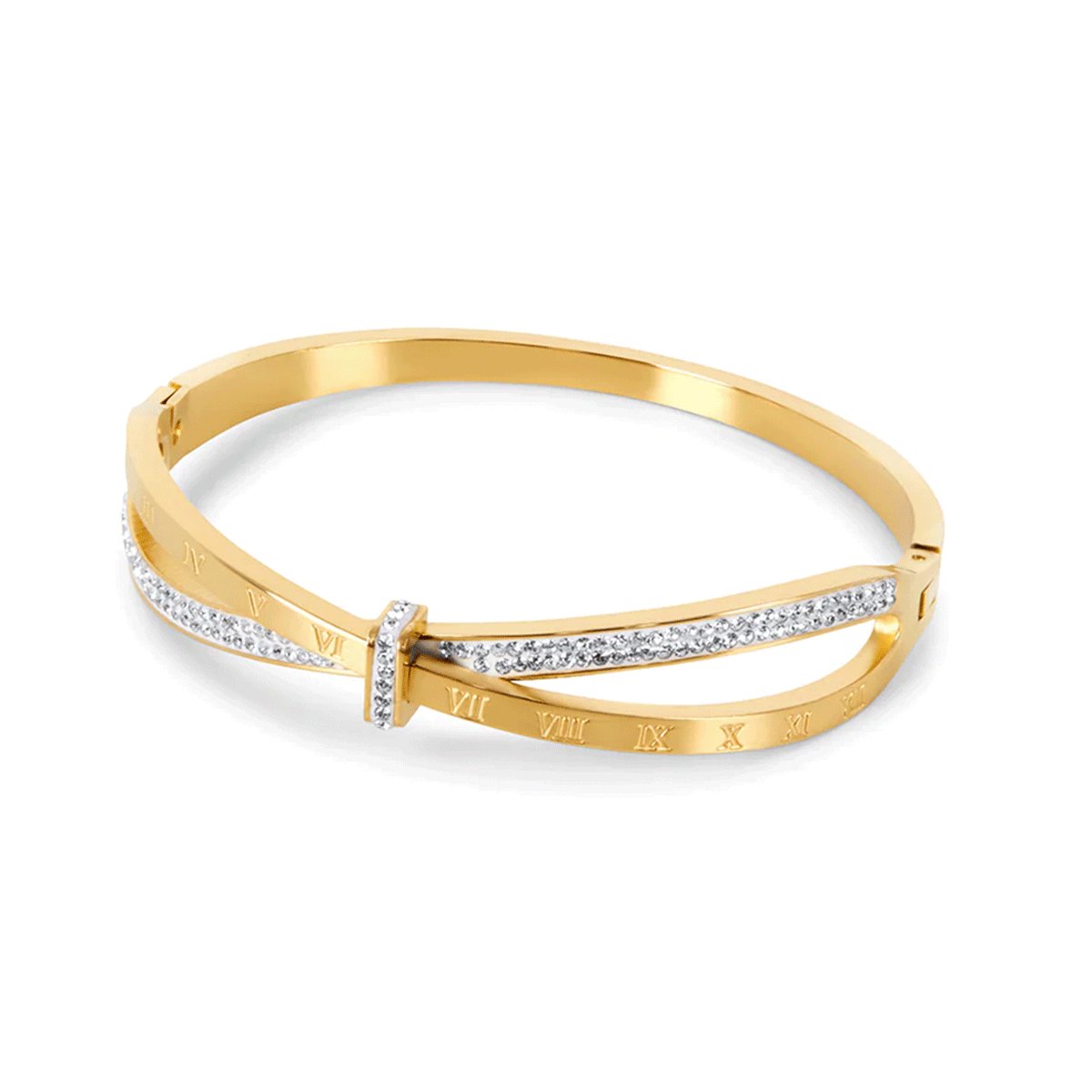 Bracelete Romano Zircônia Banhado em Ouro 18K - Murano Joias