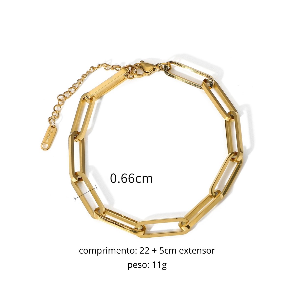 Pulseira Elos Celina Corrente Banhado em Ouro 18K - Murano Joias