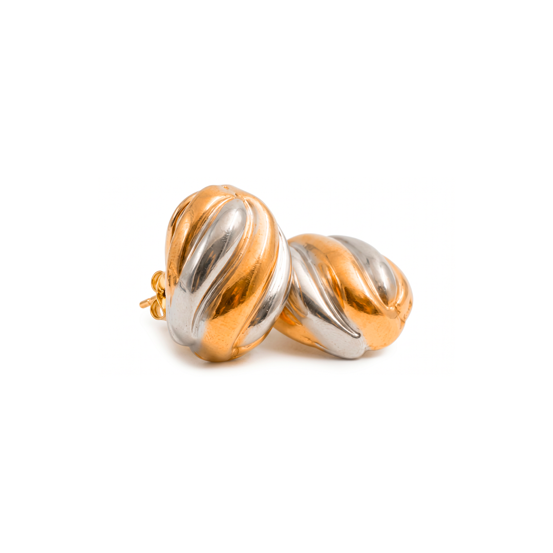 Brinco Twist Essence com Mix de Banhos Dourado e Prata