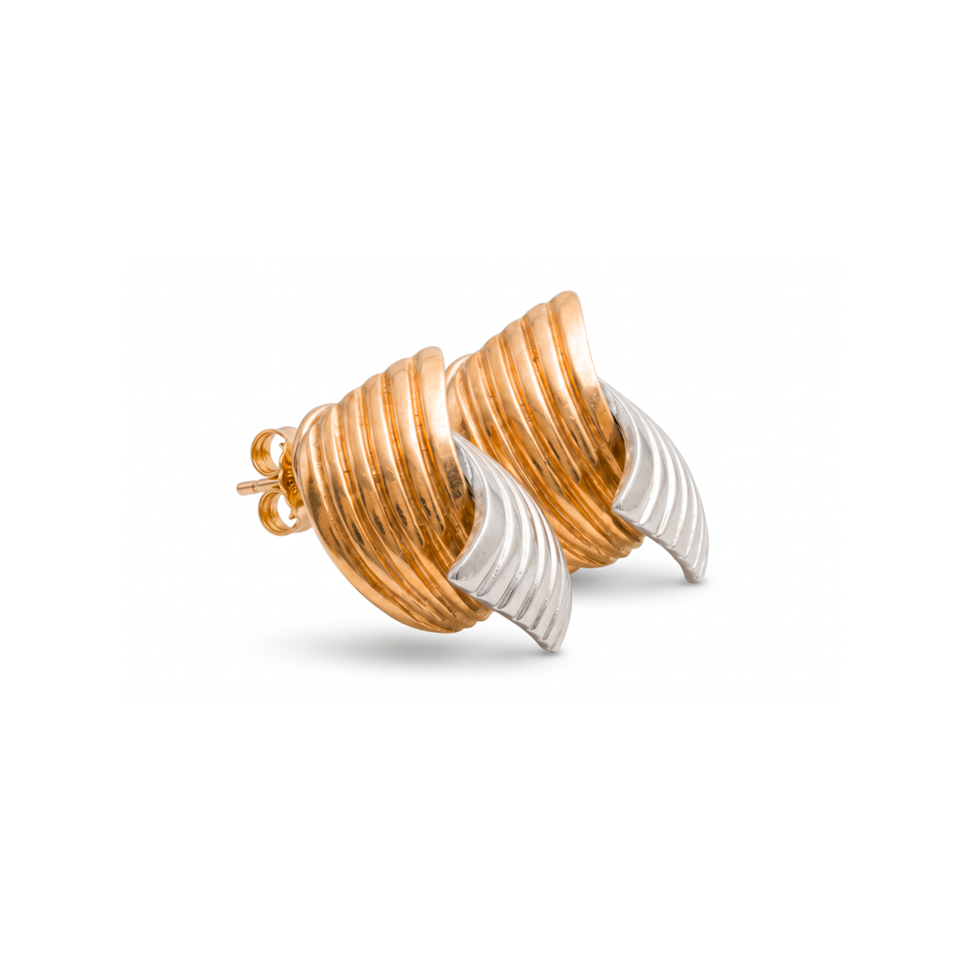Brinco Wave Motion com Mix de Banhos Dourado e Prata - Murano Joias