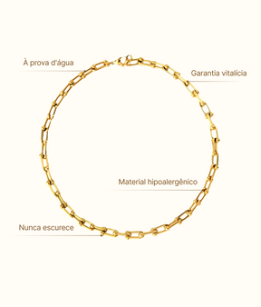 Colar Elos Inspiração Entrelaçados Banhado em Ouro 18K