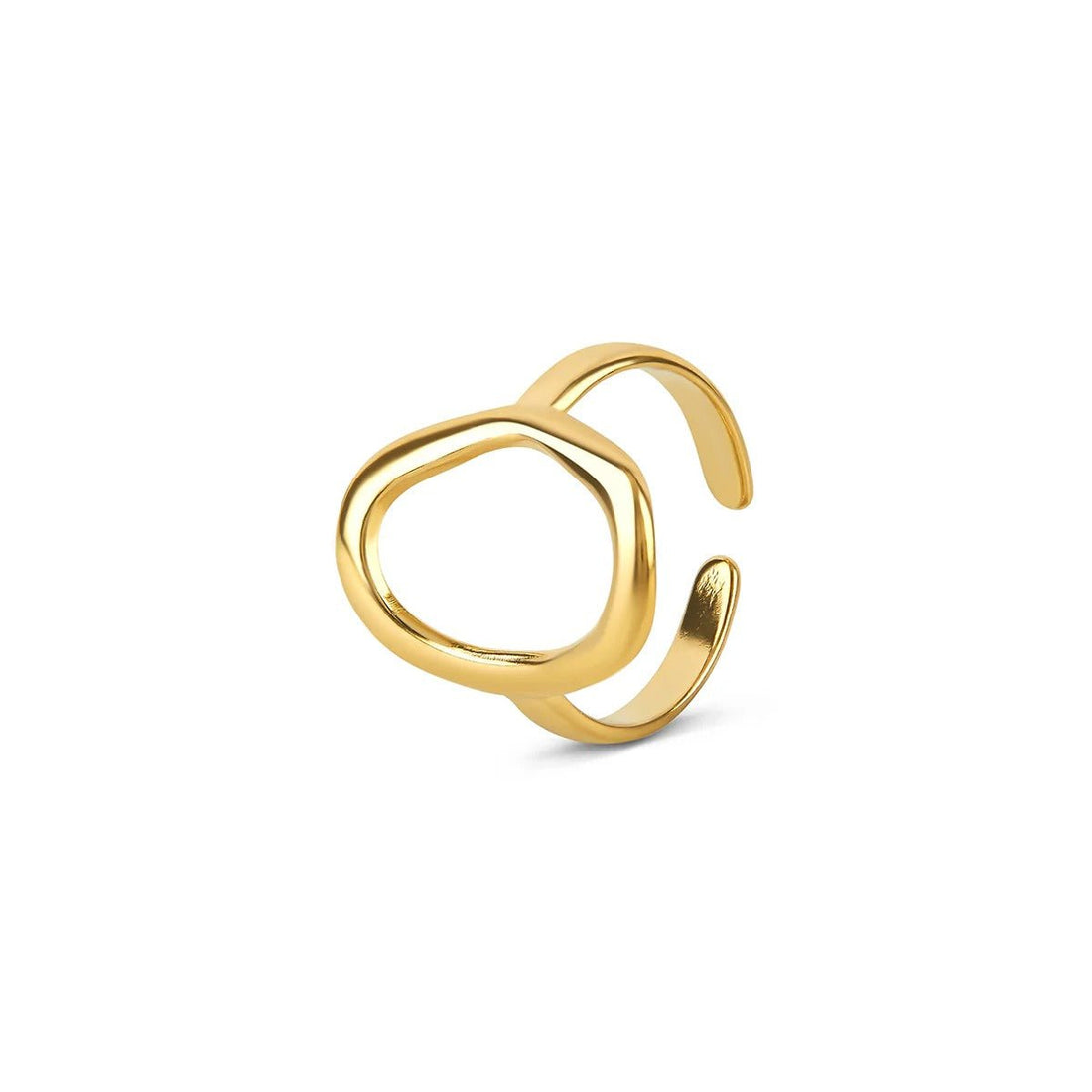 Anel Abstrato Contorno Orgânico Banhado em Ouro 18K - Murano Joias