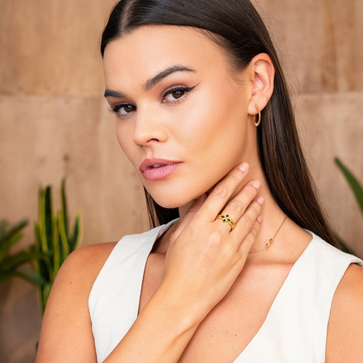 Anel Ajustável Blossom Banhado em Ouro 18K - Murano Joias