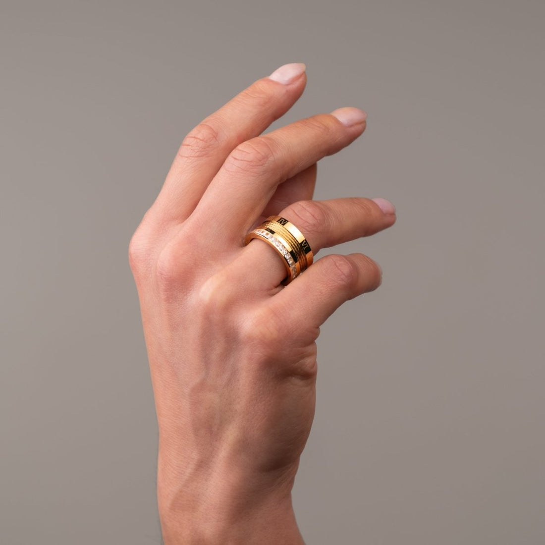 Anel Arame e Cristais Banhado em Ouro 18k - Murano Joias