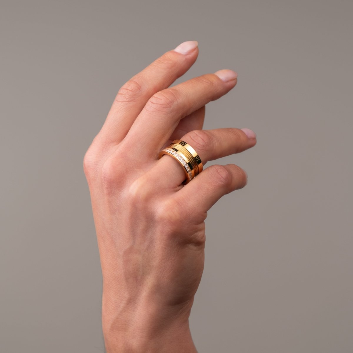 Anel Arame e Cristais Banhado em Ouro 18k - Murano Joias