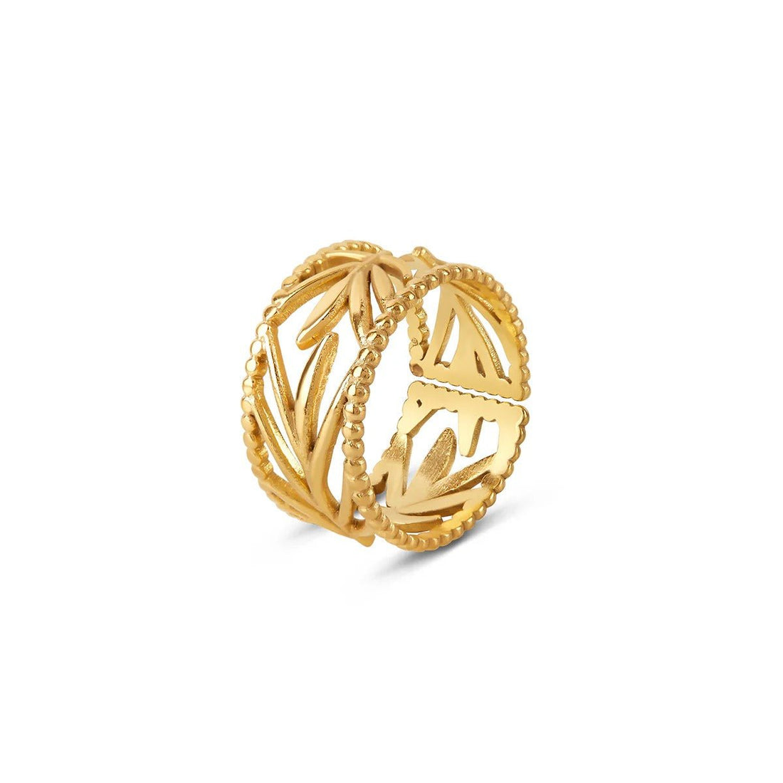 Anel Botânico Ajustável Banhado em Ouro 18K - Murano Joias