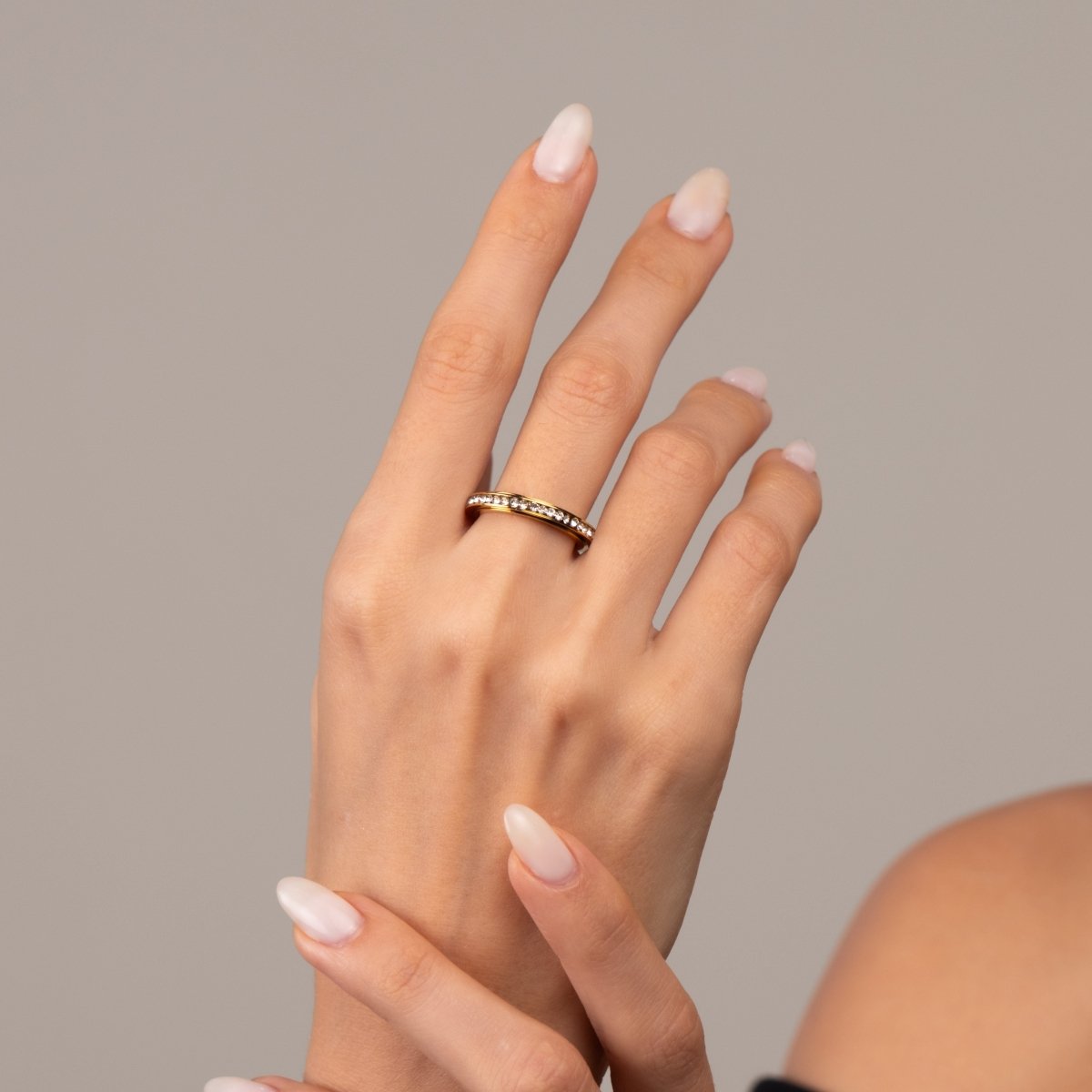 Anel Brilhante Rotativo Banhado em Ouro 18k - Murano Joias