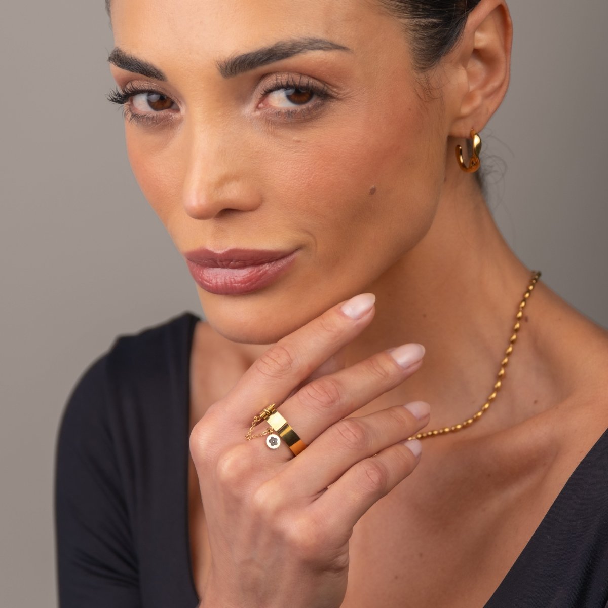 Anel Charme Banhado em Ouro 18K - Murano Joias