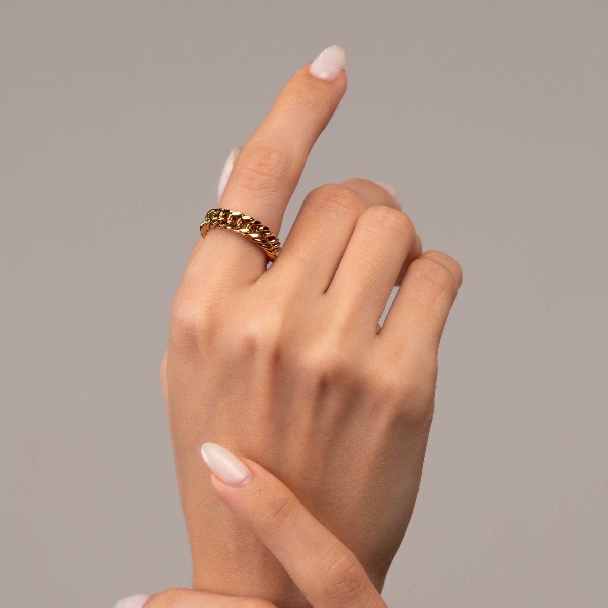 Anel Corrente Banhado em Ouro 18K - Murano Joias