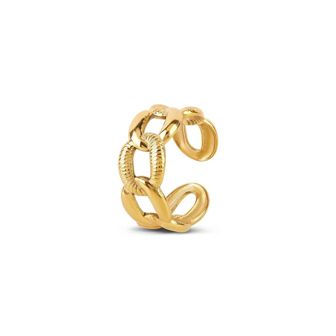 Anel Corrente Bold Ajustável Banhado em Ouro 18K - Murano Joias
