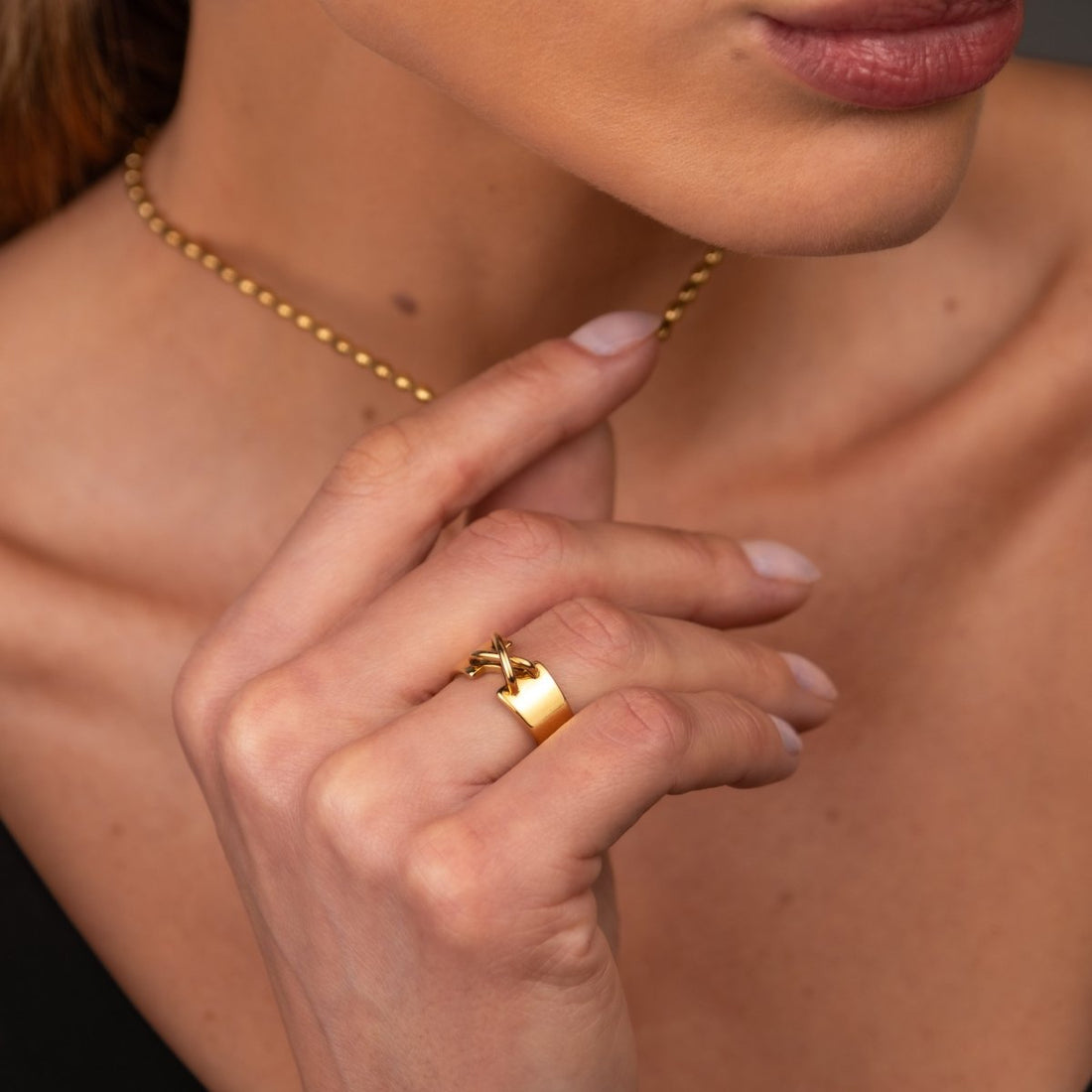 Anel Corset Banhado em Ouro 18K - Murano Joias