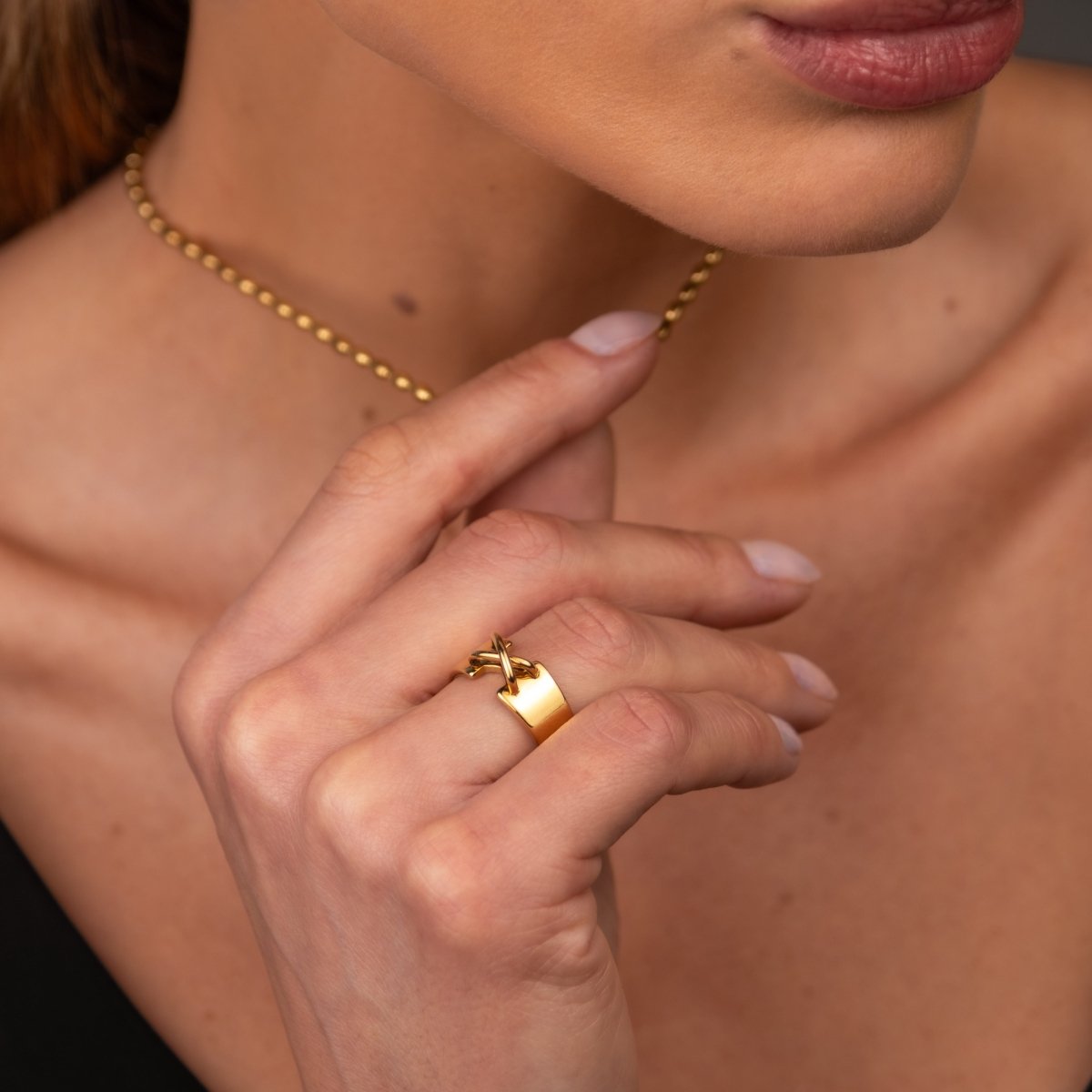 Anel Corset Banhado em Ouro 18K - Murano Joias
