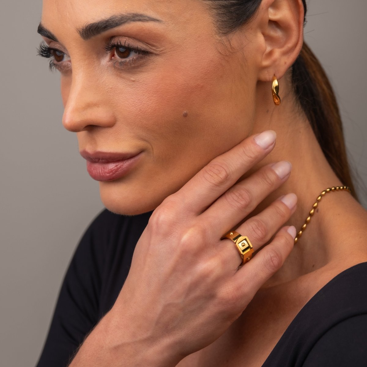 Anel Corset Banhado em Ouro 18K - Murano Joias