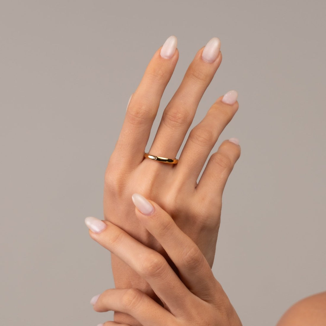 Anel Cristal Solitário Banhado em Ouro 18K - Murano Joias