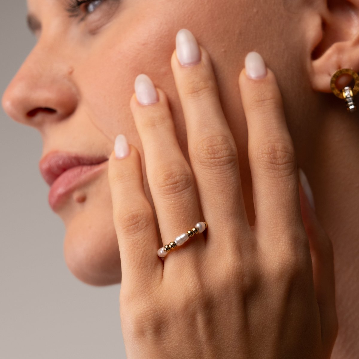 Anel Dress Pérola Banhado em Ouro 18k - Murano Joias