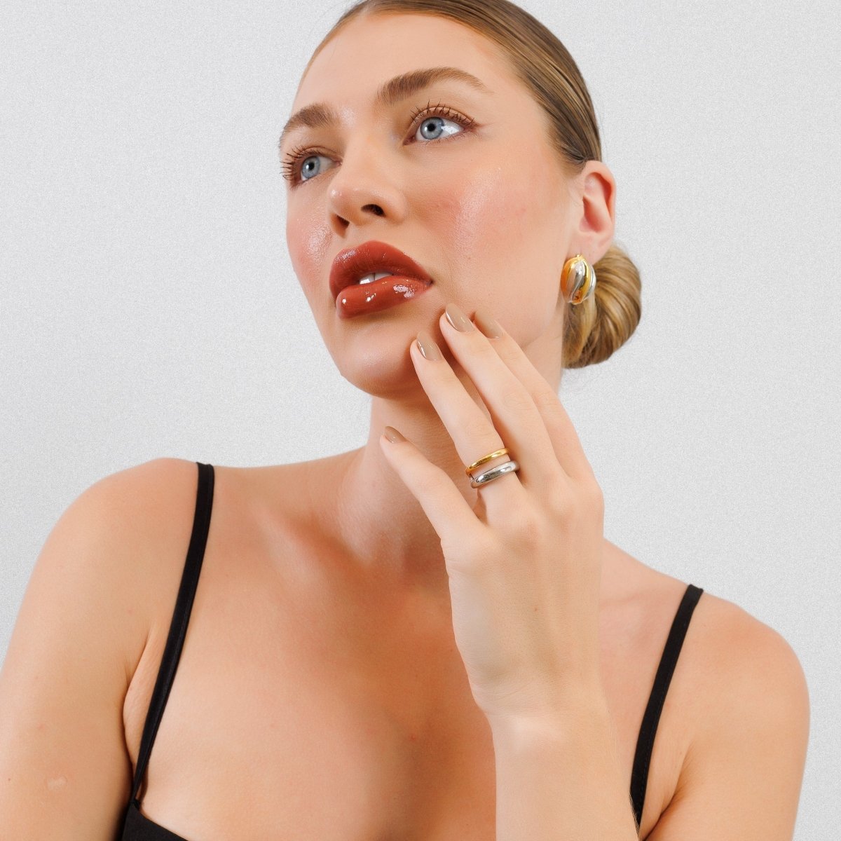 Anel Duality Ajustável com Mix de Banhos Dourado e Prata - Murano Joias