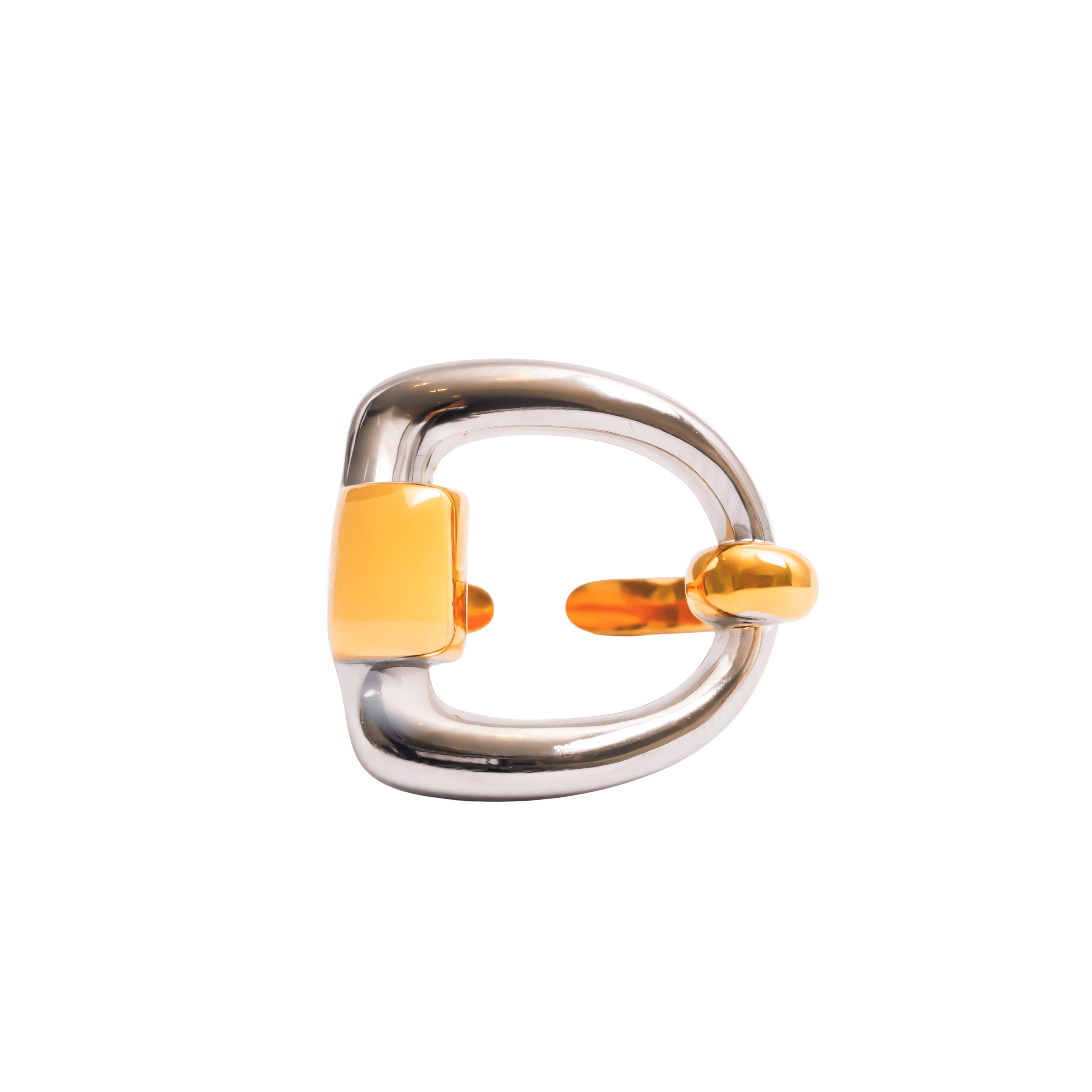 Anel Elo Duo Ajustável com Mix de Banhos Dourado e Prata - Murano Joias