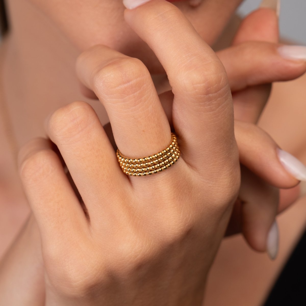 Anel Esferas Icônica Banhado em Ouro 18K - Murano Joias