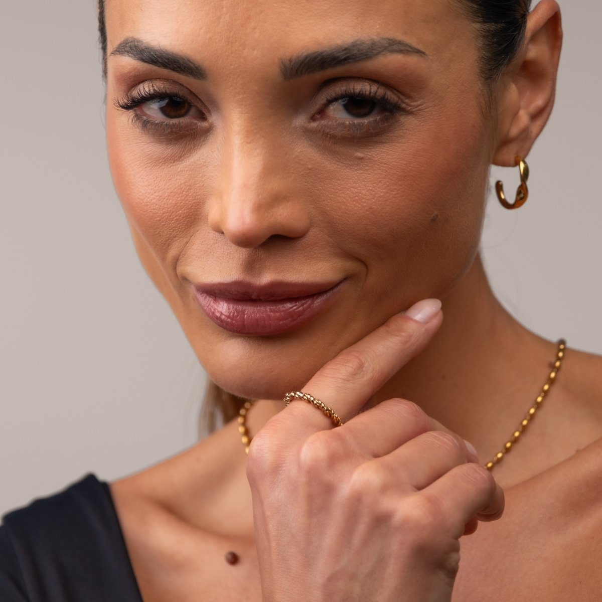 Anel Espiral Banhado em Ouro 18K - Murano Joias