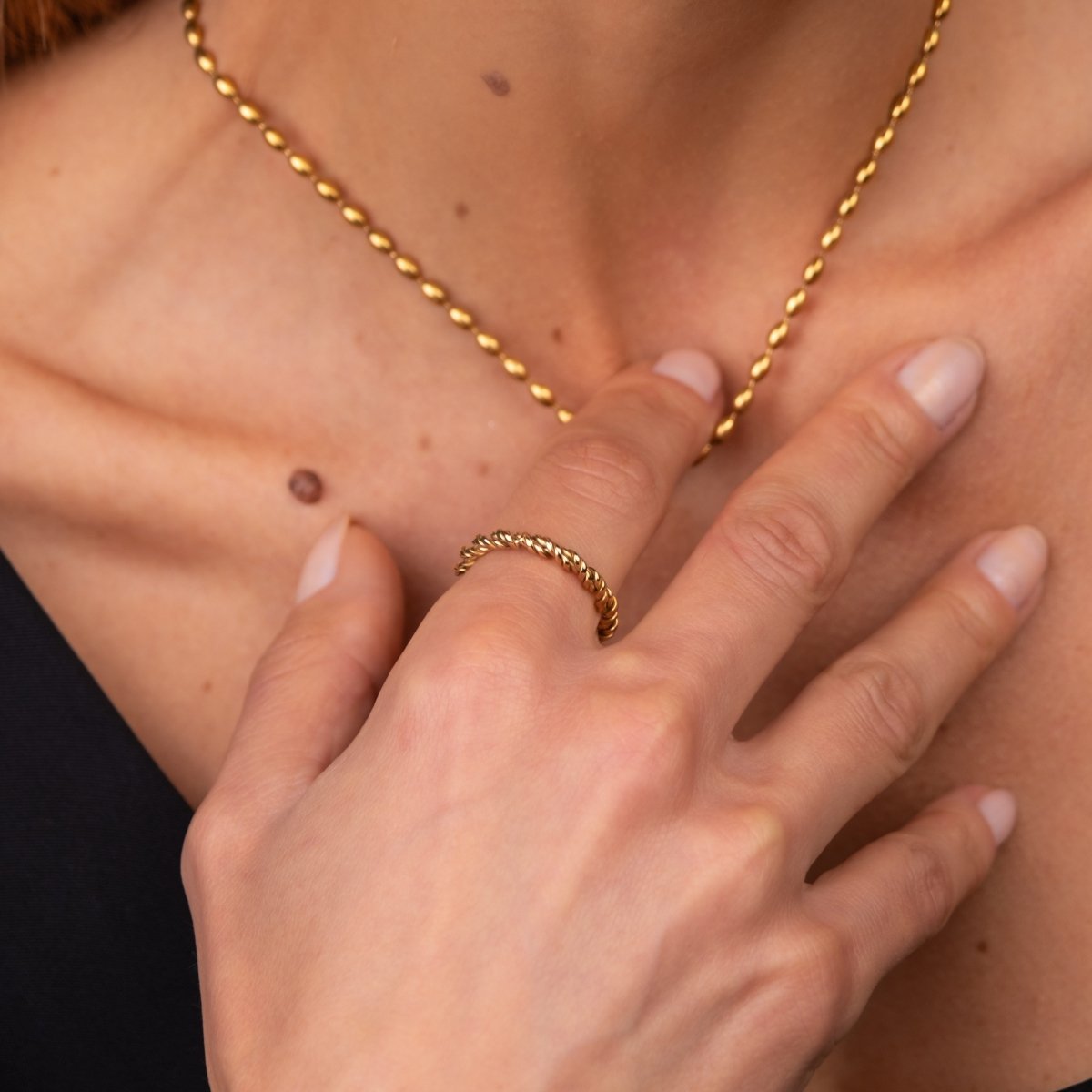 Anel Espiral Banhado em Ouro 18K - Murano Joias