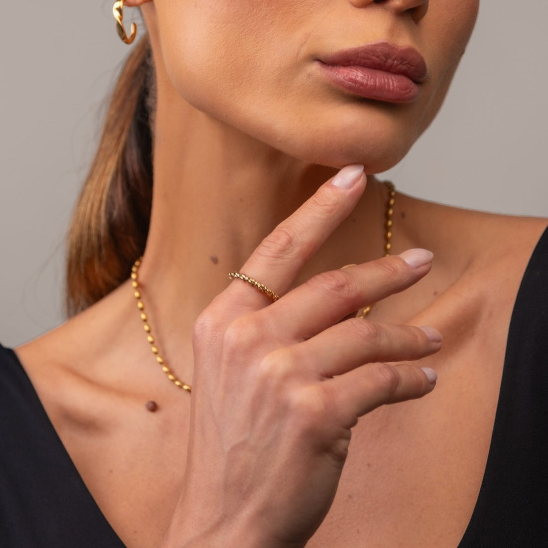 Anel Espiral Banhado em Ouro 18K - Murano Joias