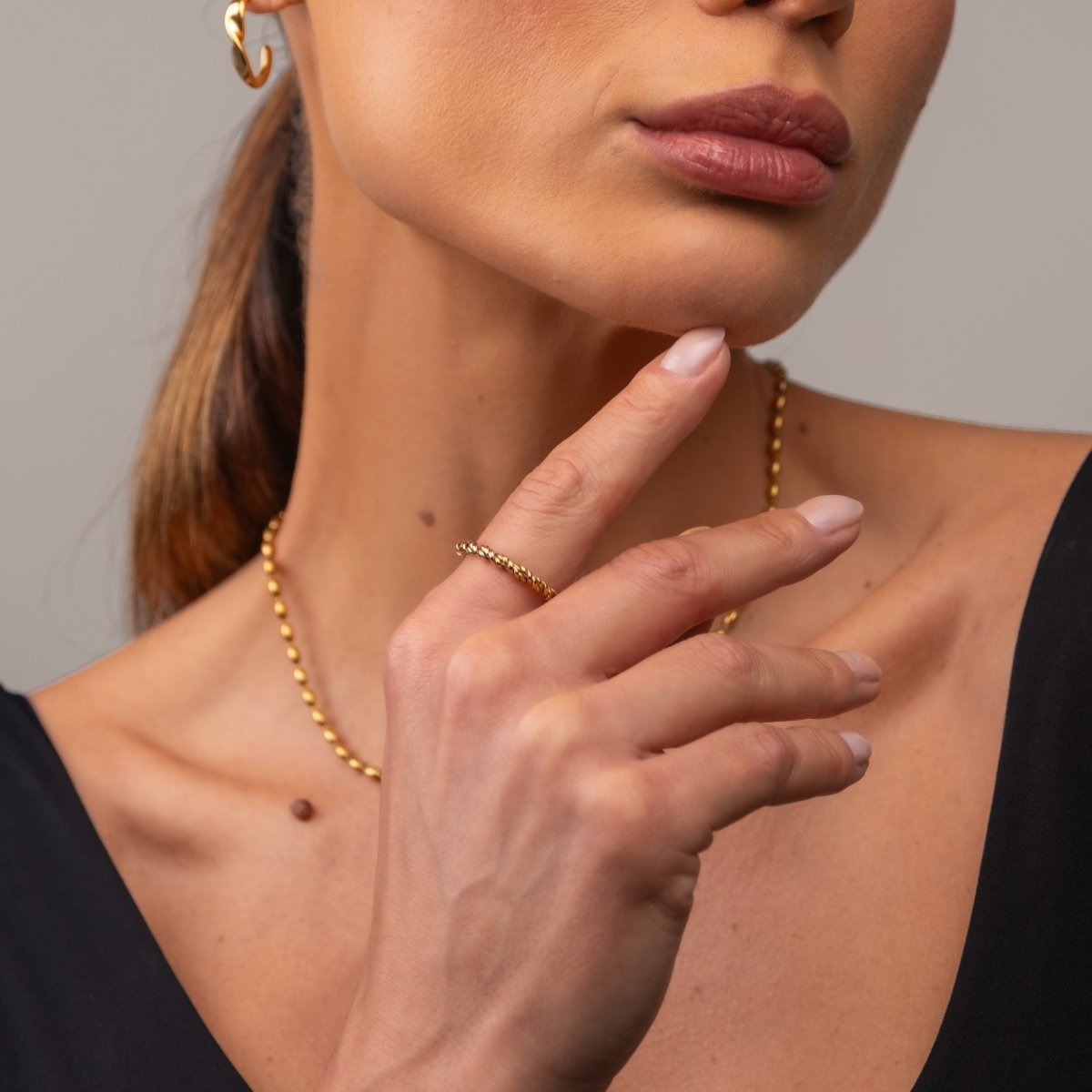 Anel Espiral Banhado em Ouro 18K - Murano Joias