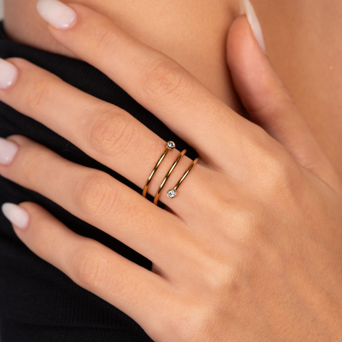 Anel Espiral Fine Banhado em Ouro 18K - Murano Joias