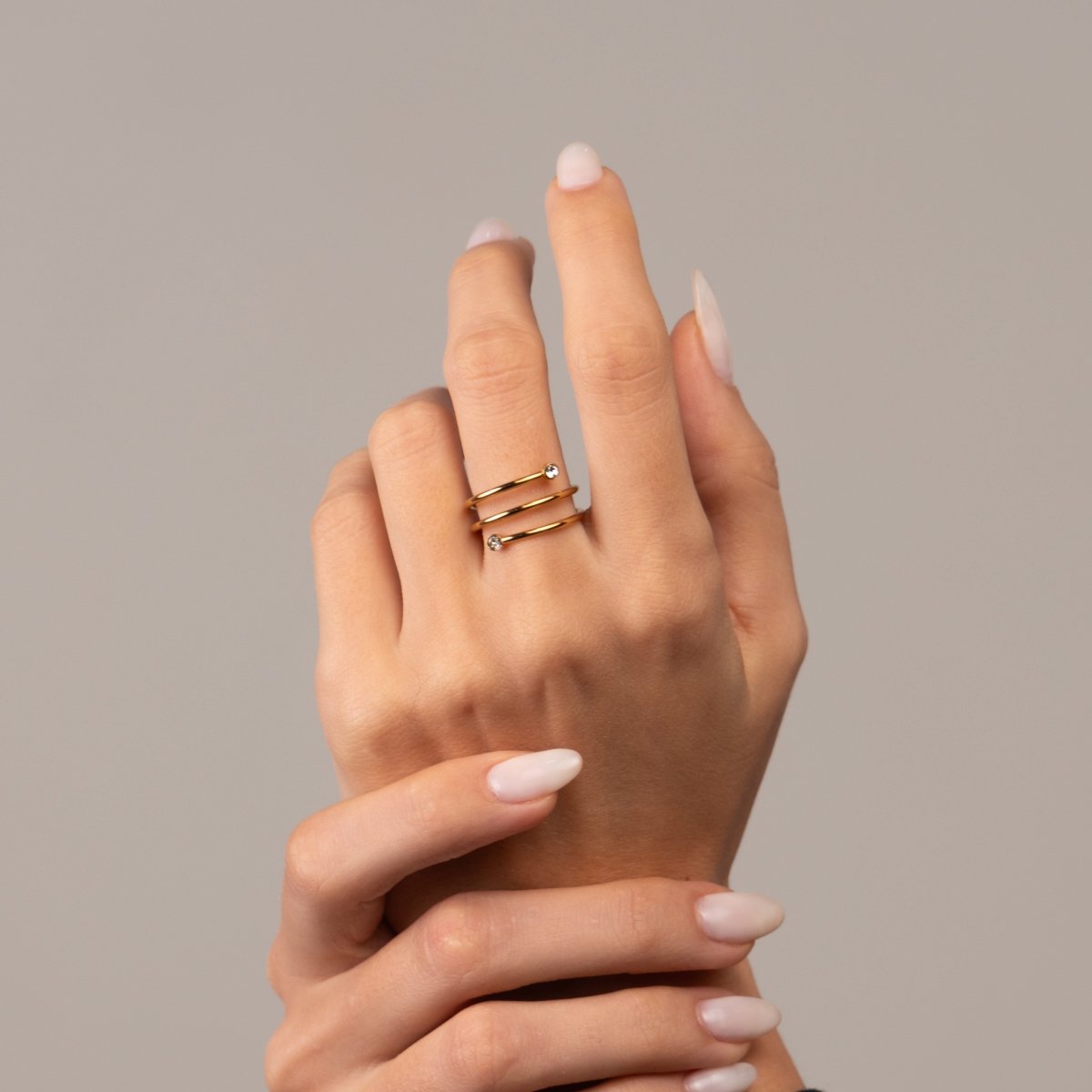 Anel Espiral Fine Banhado em Ouro 18K - Murano Joias