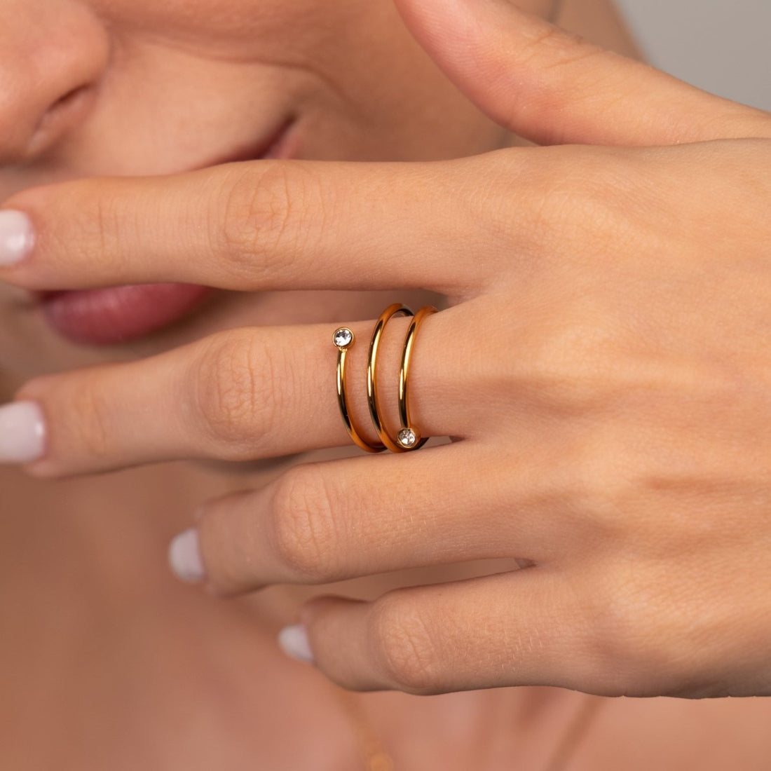 Anel Espiral Fine Banhado em Ouro 18K - Murano Joias