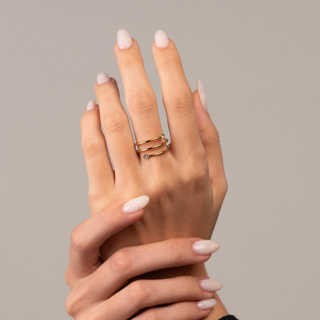 Anel Espiral Fine Banhado em Ouro 18K - Murano Joias