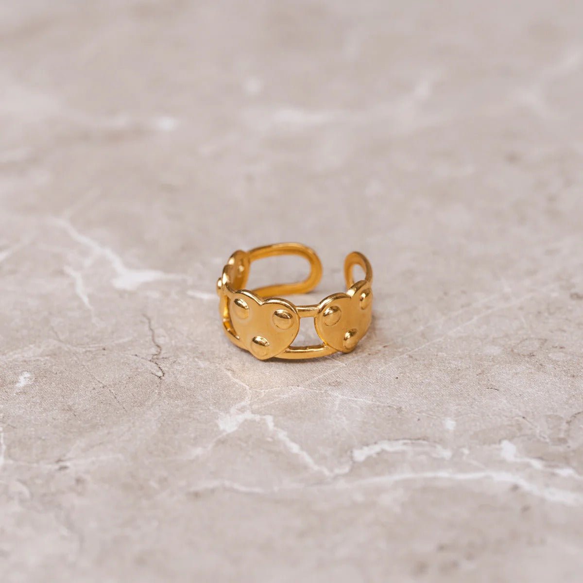 Anel Eterno Coração Ajustável Banhado em Ouro 18K - Murano Joias