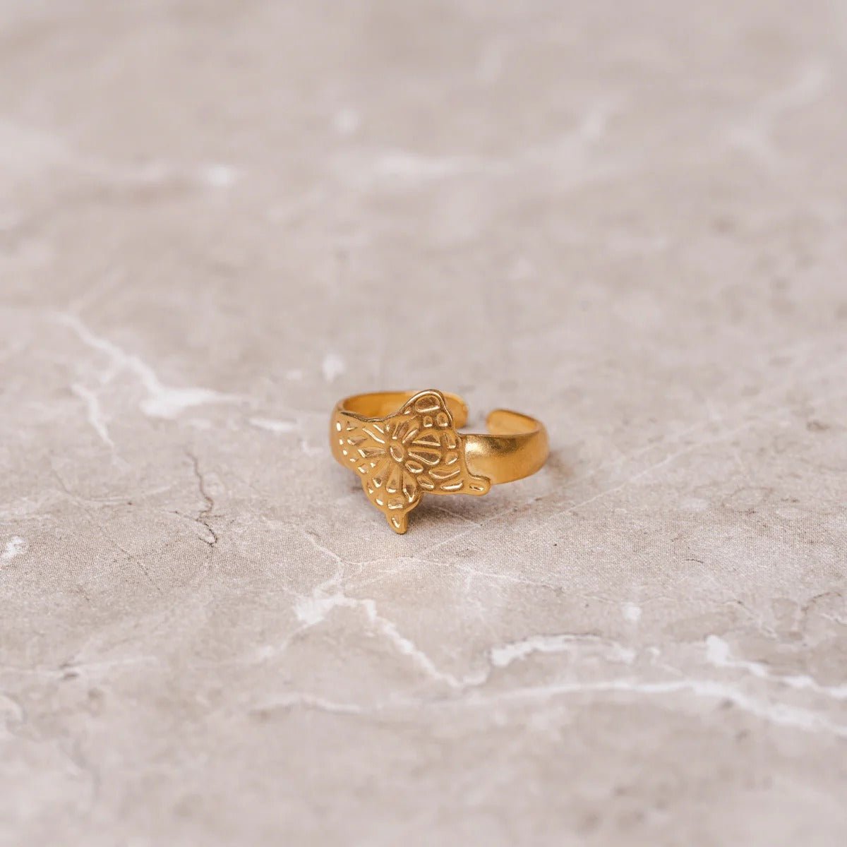 Anel Flora Ajustável Banhado em Ouro 18K - Murano Joias