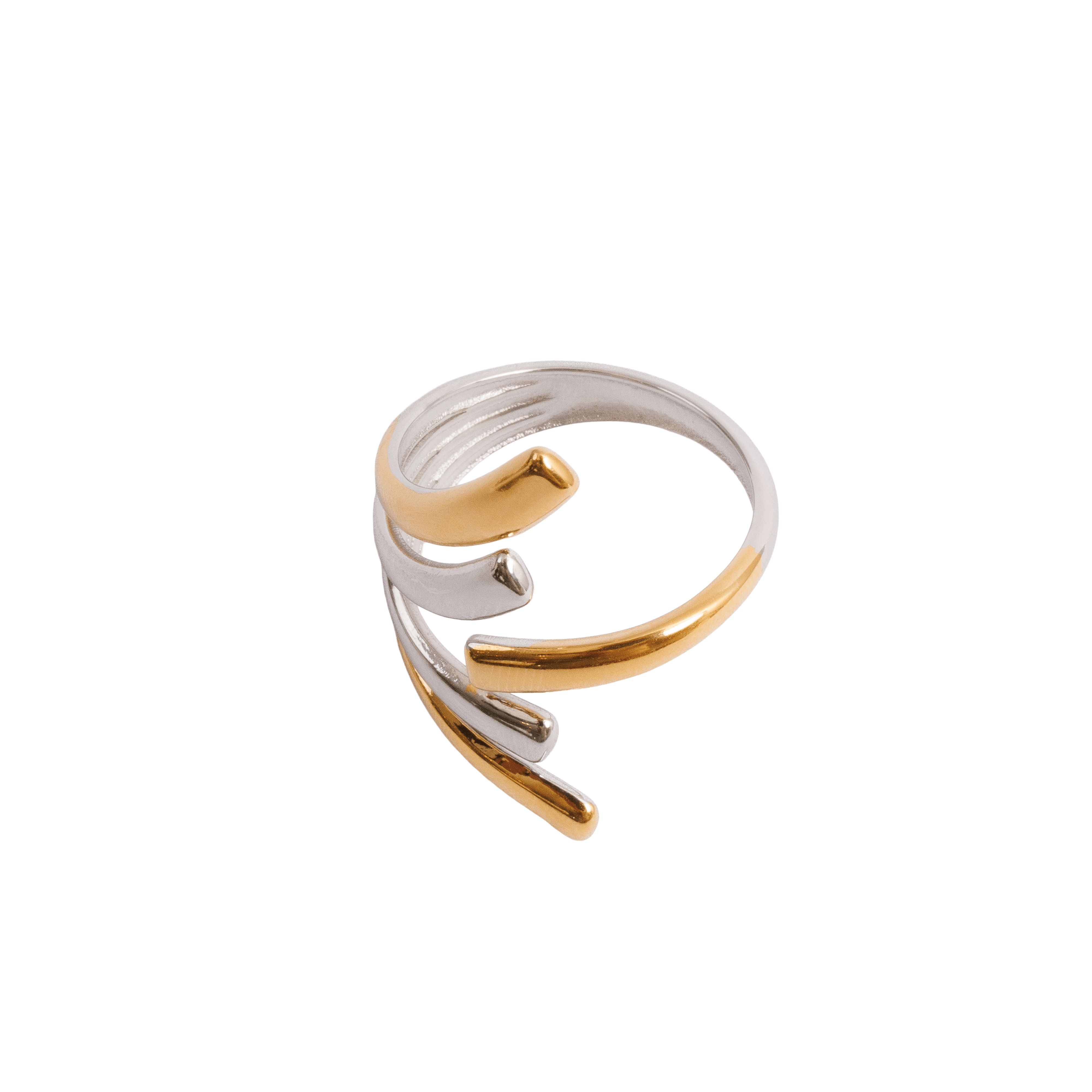 Anel Flow Ajustável com Mix de Banhos Dourado e Prata - Murano Joias