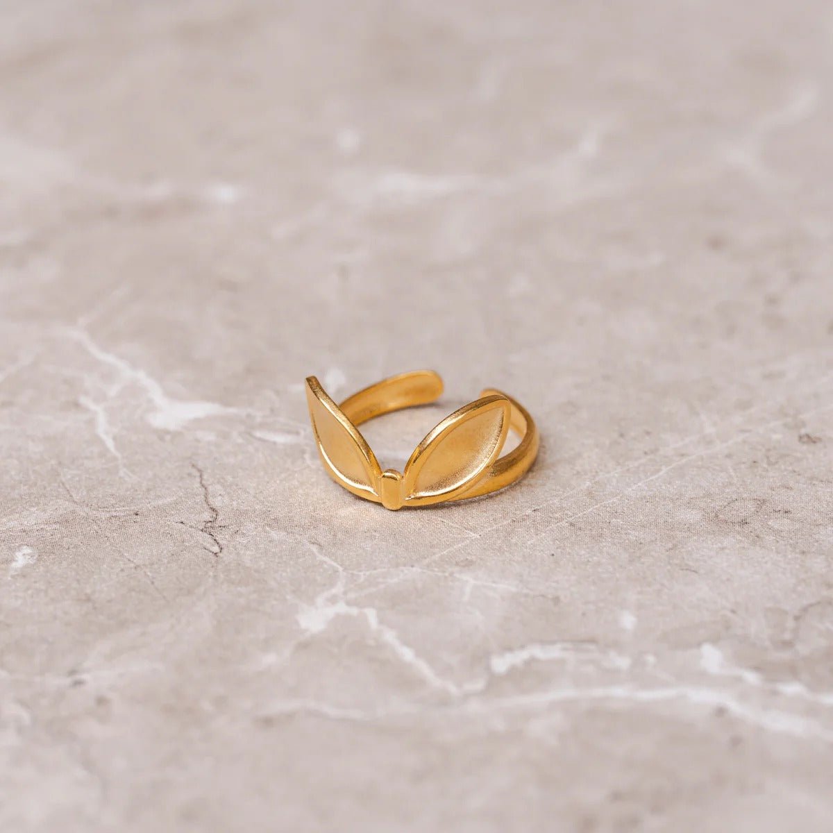 Anel Folhas Ajustável Banhado em Ouro 18K - Murano Joias