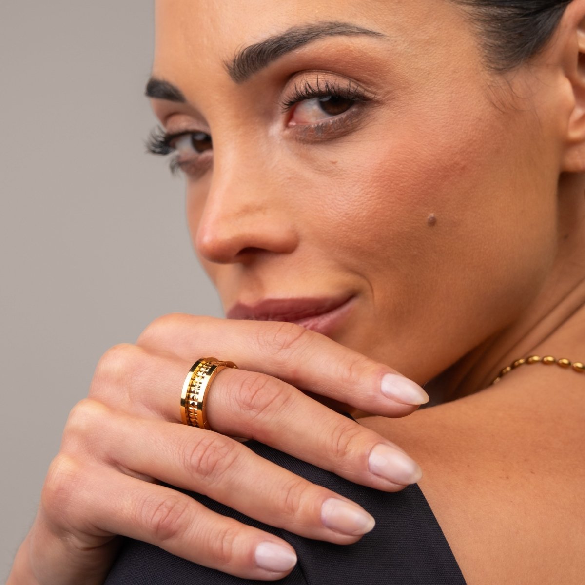 Anel Génova Banhado em Ouro 18K - Murano Joias