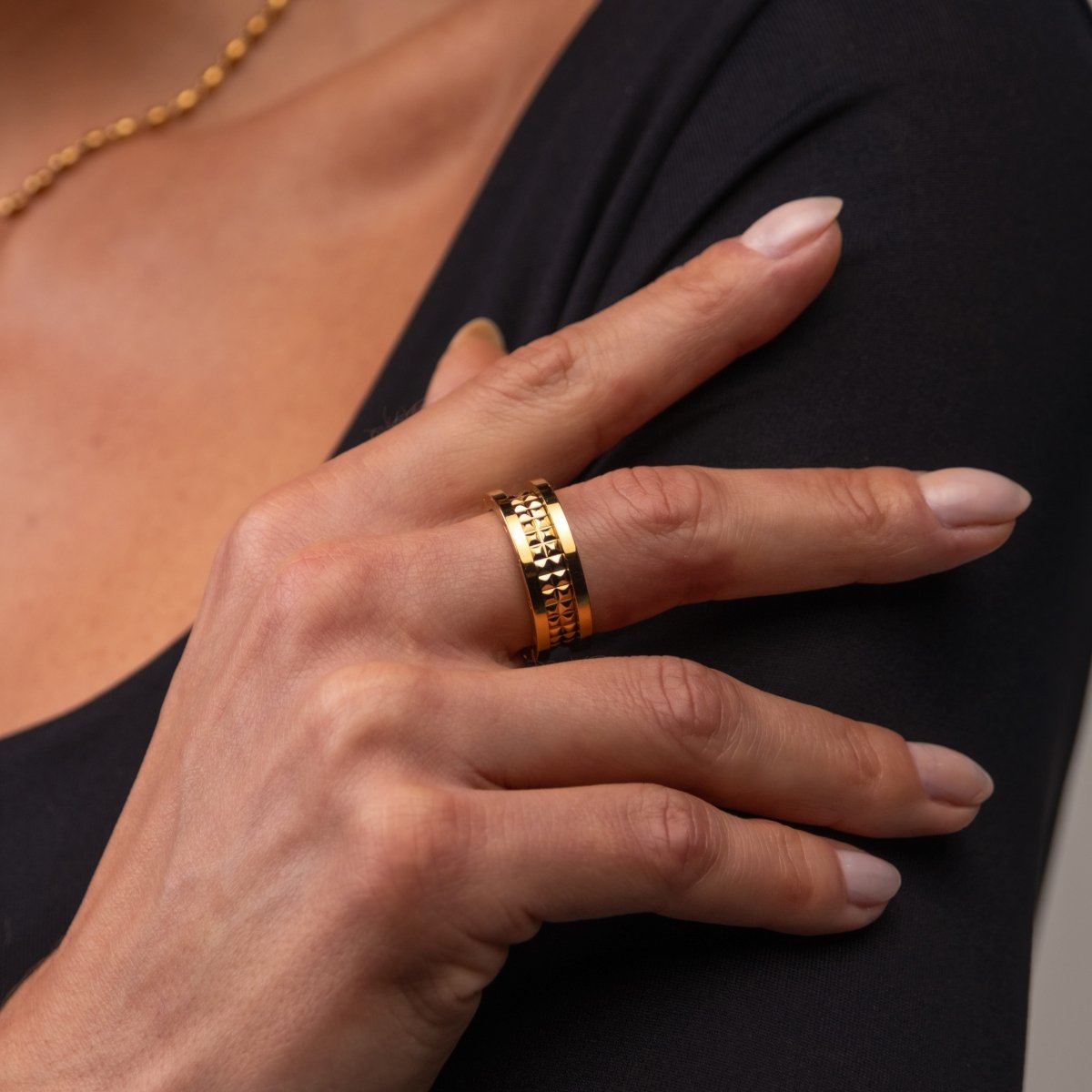 Anel Génova Banhado em Ouro 18K - Murano Joias