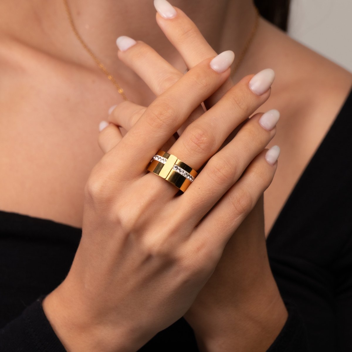 Anel Liguria Banhado em Ouro 18K - Murano Joias