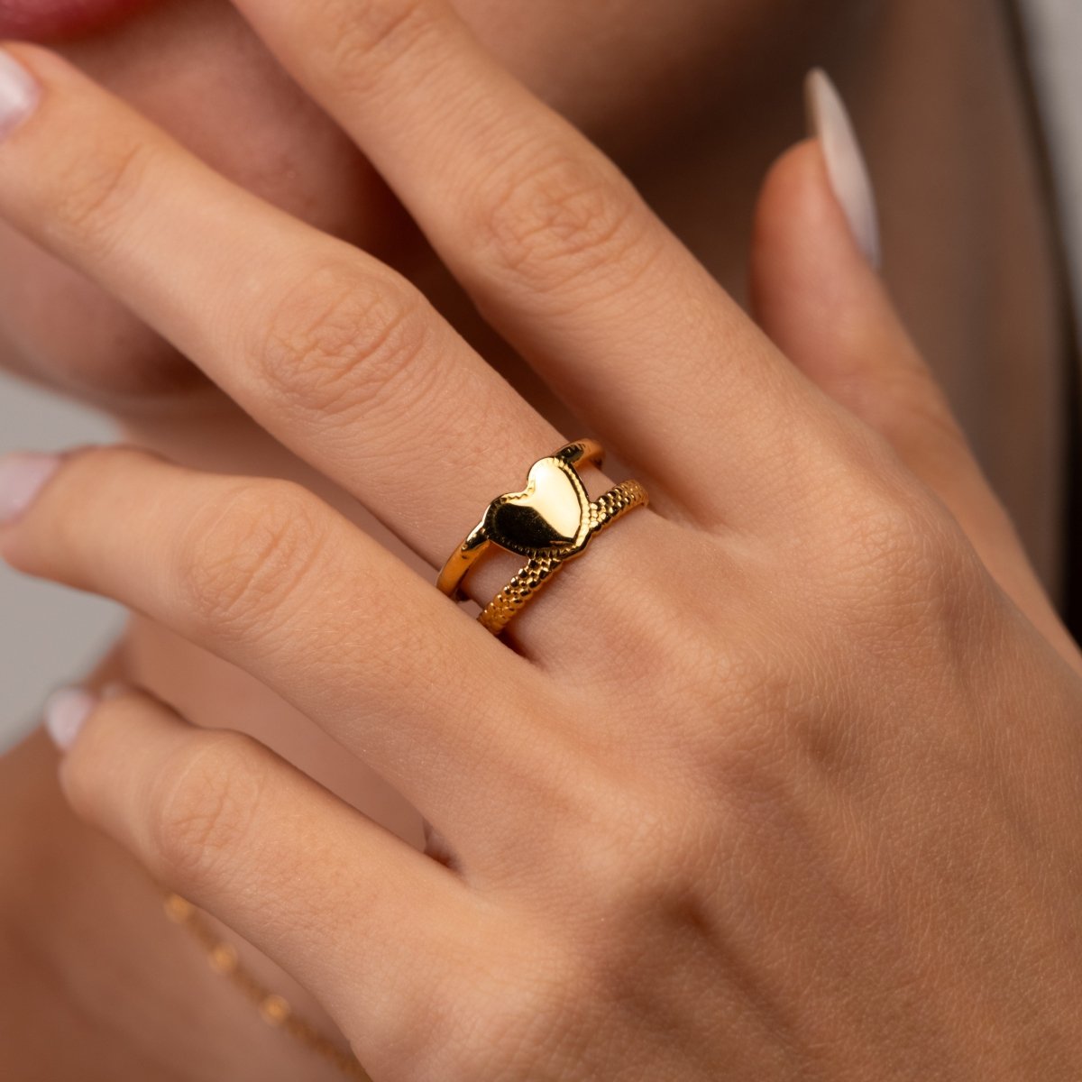 Anel Love Ajustável Banhado em Ouro 18k - Murano Joias