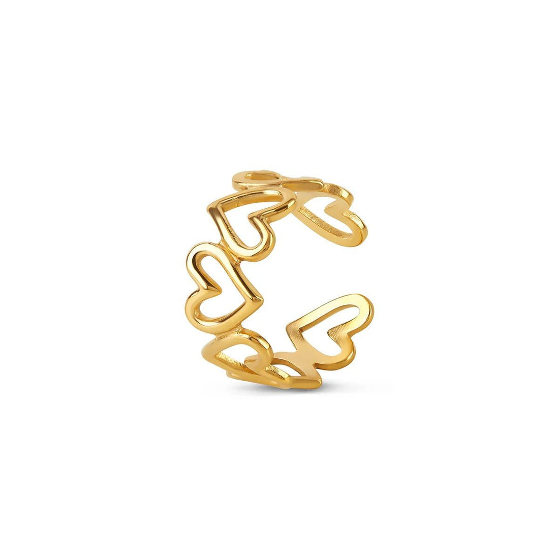 Anel Love Vazado Ajustável Banhado em Ouro 18K - Murano Joias