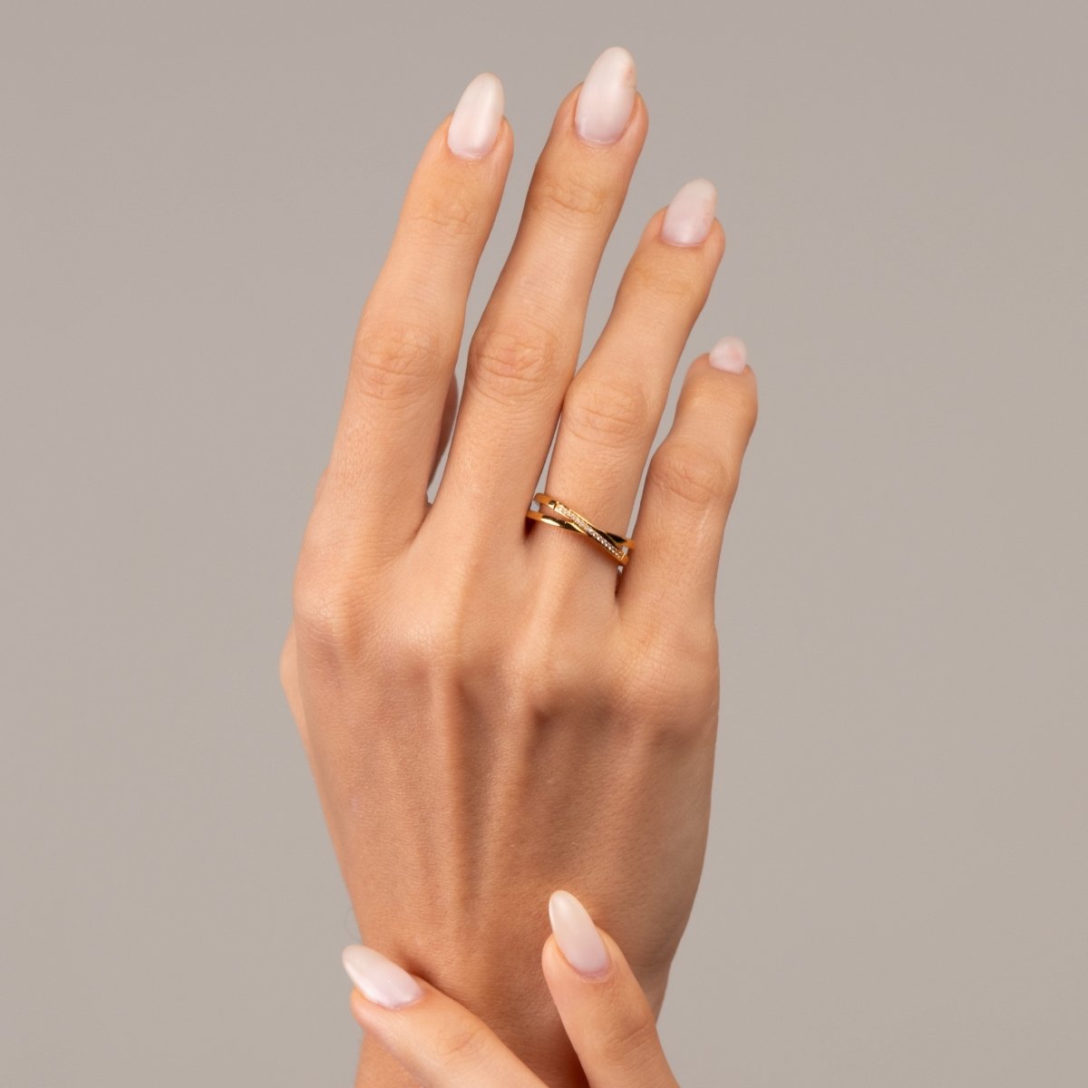 Anel Lucia Duplo Banhado em Ouro 18k - Murano Joias