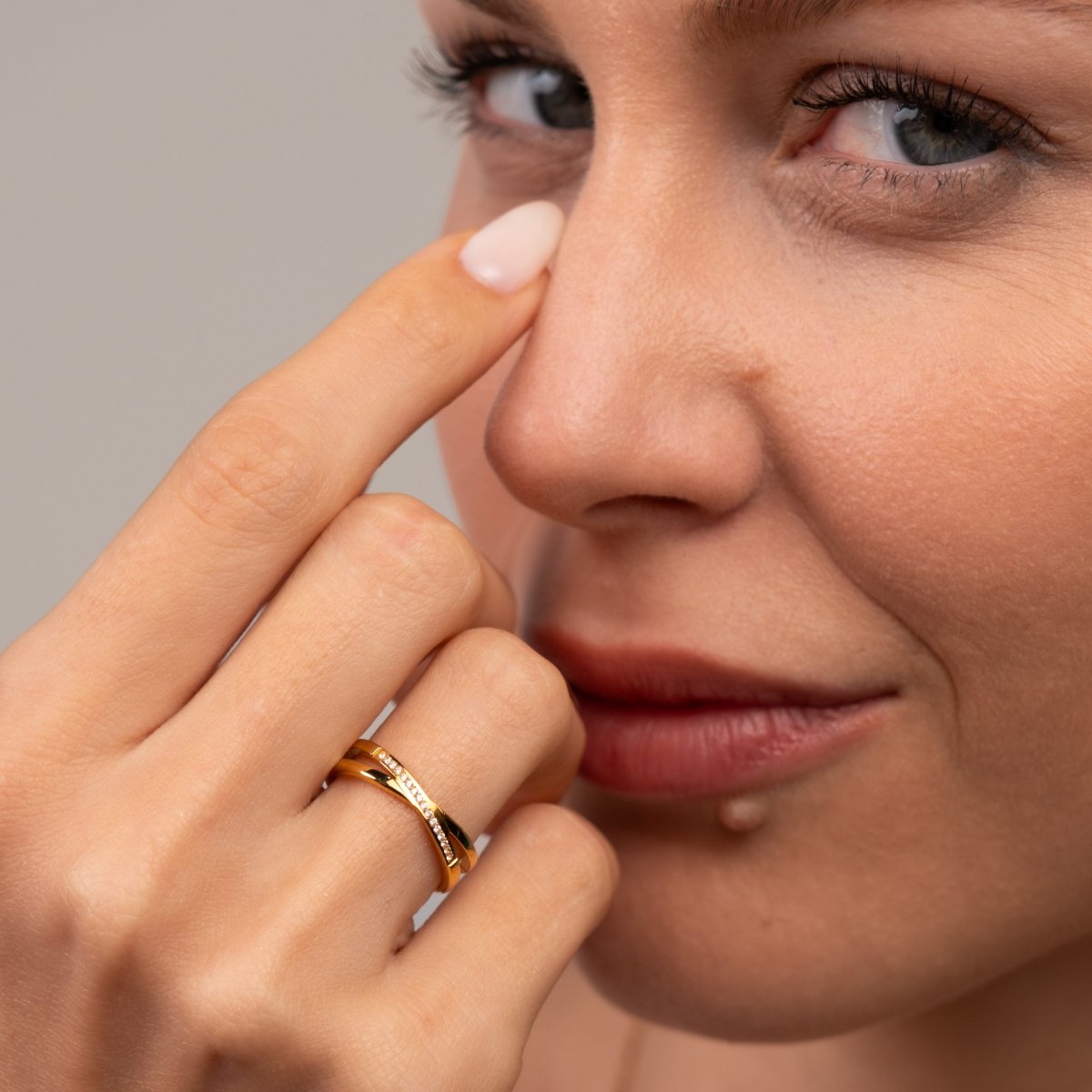 Anel Lucia Duplo Banhado em Ouro 18k - Murano Joias