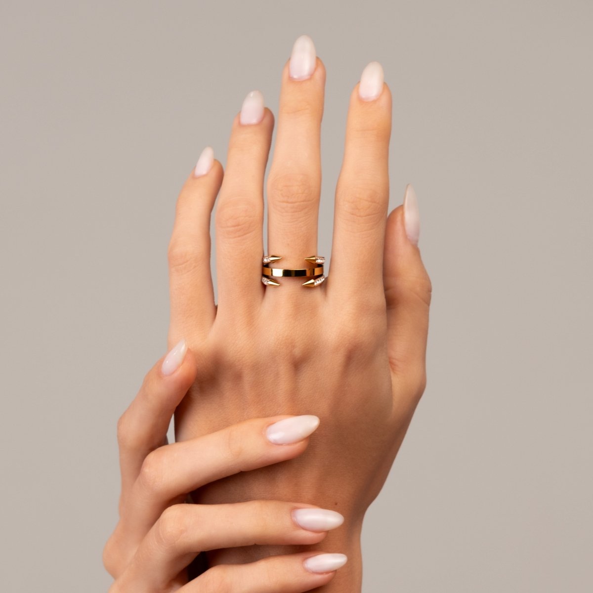 Anel Prego Pontas Banhado em Ouro 18K - Murano Joias