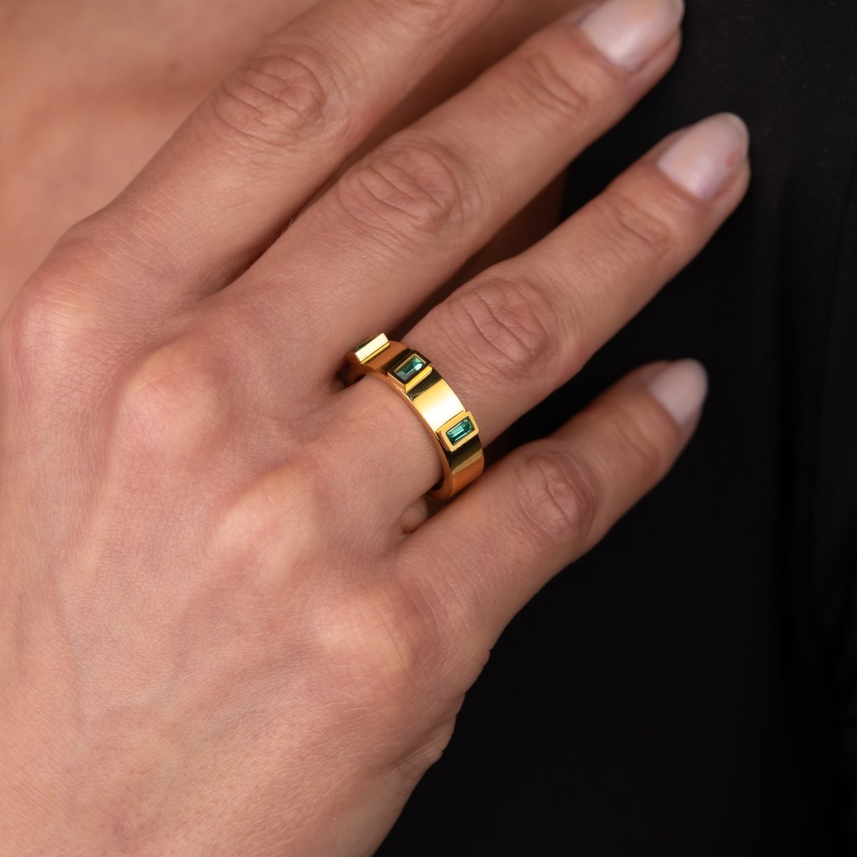 Anel Prestige Cúbica Banhado em Ouro 18K - Murano Joias