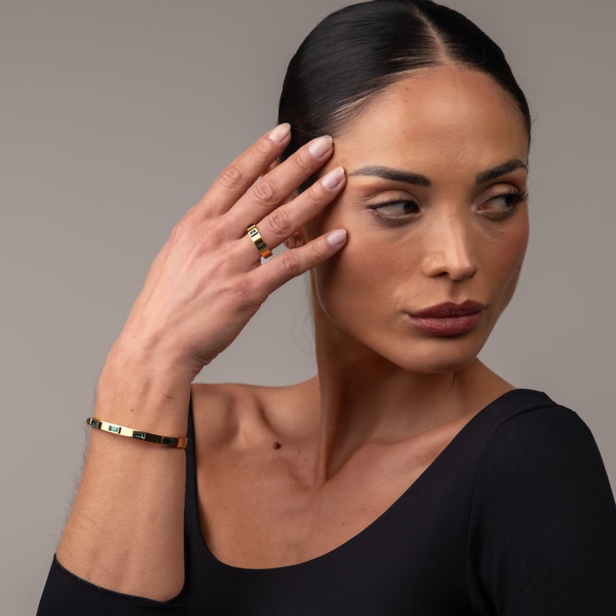 Anel Prestige Cúbica Banhado em Ouro 18K - Murano Joias
